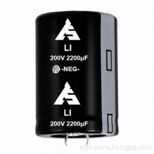 Snap-in Aluminum Electrolytic Capacitor, LI, 200V, 2200uf, for Switching Power/Inverter Smoothing